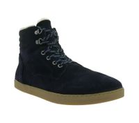 zeitlose GROUNDIES Barfußschuhe Vancouver widerstandsfähige Herren Echtleder Trekking Boots mit TrueSense und Schafwolle GND-220242-07 Navy-Blau