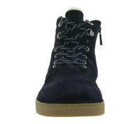 zeitlose GROUNDIES Barfußschuhe Vancouver widerstandsfähige Herren Echtleder Trekking Boots mit TrueSense und Schafwolle GND-220242-07 Navy-Blau