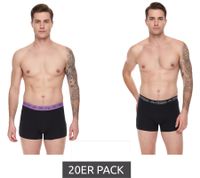 Confezione da 20 boxer da uomo Kappa con scritta e logo, intimo 351K1JW ADM, nero/viola