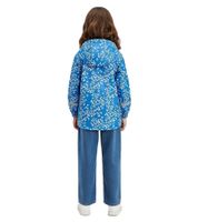 wasserdichte Kinder Regen-Jacke für Jungen und Mädchen Outdoor-Jacke mit Kapuze Schmetterlingsprint 961905 Blau