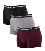 18er Sparpack Le Coq Sportif Basic Boxer Herren Boxer-Shorts Baumwoll-Unterhose Unterwäsche Grau/Bordeaux/Schwarz oder Rot/Hell-Grau/Blau