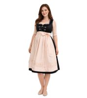 Elegant women's dirndl apron in high-quality wild silk look with lace trim 912903 pearl beige