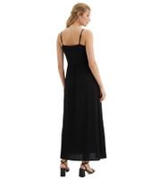 Comfortable Women's Maxi Dress, Flared Cotton Dress with Spaghetti Straps 905163 Black
