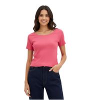 Fitted Women's Short-Sleeved T-Shirt in Organic Cotton, Pink, 928790