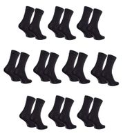 Breathable 10 Pairs CAPPUCCINO ITALIA Women's & Men's Bamboo Socks, Everyday Socks, Casual Socks 11687 Black