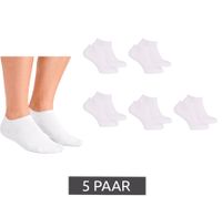 5 Pairs of CAPPUCCINO ITALIA Women's & Men's Bamboo Sneaker Socks, Short Socks PC 101B White