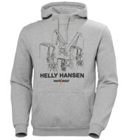 weicher Helly Hansen Manchester Graphic Herren Hoodie Baumwoll-Pullover mit Kapuze Sweat-Pullover 78380 Grau oder Orange