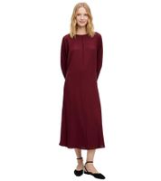 Abito midi drappeggiato da donna, abito da mezza stagione a maniche lunghe, abito da lavoro 957708 Rosso
