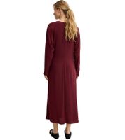 Abito midi drappeggiato da donna, abito da mezza stagione a maniche lunghe, abito da lavoro 957708 Rosso