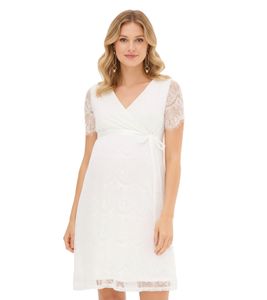 Playful Women's Wedding Dress Maternity Dress with Nursing Function Short Bridal Dress 975080 White