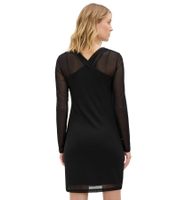 Elegante vestido de malla para mujer, minivestido ajustado con malla, vestido sostenible de manga larga 921825 negro