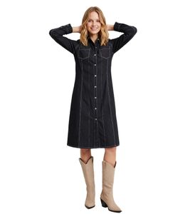Timeless Women's Denim Dress with Kent Collar, Sustainable Shirt Dress, Denim Dress 949047 Dark Blue