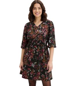 Lightweight Women's Summer Dress, Tunic Dress with Floral Print, Mini Dress 918906 Black/Multicolor