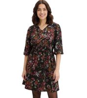 Lightweight Women's Summer Dress, Tunic Dress with Floral Print, Mini Dress 918906 Black/Multicolor