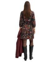 Lightweight Women's Summer Dress, Tunic Dress with Floral Print, Mini Dress 918906 Black/Multicolor