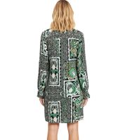 Robe portefeuille mini d'été pour femme, motif cachemire 942167 Noir/Vert/Blanc