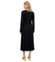 Draped Women's Midi Dress, Long-Sleeved Transitional Dress, Business Dress 961129 Black