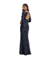 Robe de soirée romantique à sequins ornée de détails 939101 Bleu foncé