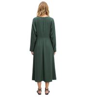 Draped Women's Midi Dress, Long-Sleeved Transitional Dress, Business Dress 976480 Green