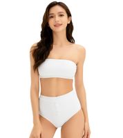 2-Pack Women's Bandeau Bras, Strapless, Organic Cotton, Wire-Free, 948684 Blue/White