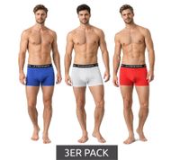 9-Pack Le Coq Sportif Basic Boxer Shorts for Men, Cotton Underwear, Gray/Burgundy/Black or Red/Light Gray/Blue