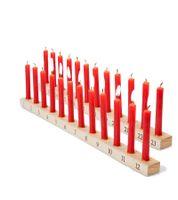 Decorative Candle Advent Calendar, Candle Holder for 24 Slim Candles, Home Decor 909601 Beige