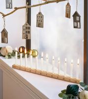 Decorative Candle Advent Calendar, Candle Holder for 24 Slim Candles, Home Decor 909601 Beige