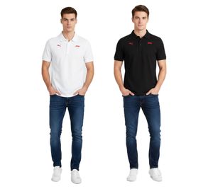 PUMA X F1 Herren Polo-Shirt Kurzarm-Shirt Baumwoll-Shirt mit Formel-1 Logo Motorsport-Shirt 701228330 Weiß oder Schwarz