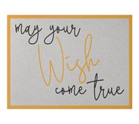 Decorative Doormat "May Your Wish Come True" - Non-Slip Dirt-Trapping Mat 38 x 59 cm Silver Gray