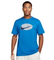T-shirt Nike Swoosh classique pour homme, manches courtes, 100 % coton, imprimé grand format, réf. FQ5929-435, bleu