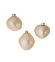 3-Pack Organic-Shaped Glass Christmas Baubles Home Decor 932825 Champagne Matte