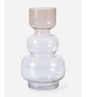 Modern Glass Vase with Curved Design Home Decor Decorative Vase 905585 Transparent