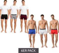 6er Pack Le Coq Sportif Basic Boxer Herren Boxer-Shorts Baumwoll-Unterhose Unterwäsche Grau/Bordeaux/Schwarz oder Rot/Hell-Grau/Blau