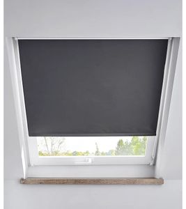 Simple blackout roller blind for skylights with a textured look, window blind, sun protection 931240 Dark Gray