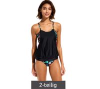 Extravagant 2-Piece Women's Tankini Set: Swimwear with Padded Cups, Tankini Top and Bottom for Beach & Summer 971626 Black/Multicolor