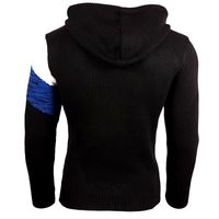 Kontrastfarbiger Herren Kapuzen-Pullover im Colorblock Design Sweater Slim Fit Hoodie 13245 Schwarz/Weiß/Sax-Blau