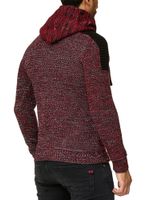Maglione con cappuccio in maglia da uomo moderno, pullover in maglia grossa, giacca in maglia 13290 rosso
