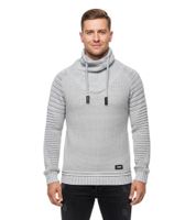 Maglione da motociclista urbano con collo alto, maglione in maglia grossa con collo alto 13293 Grigio
