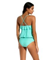 Colorful 2-Piece Women's Tankini Set Swimwear with Padded Cups Tankini Top and Bottom for Beach & Summer 963546 Turquoise