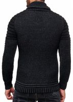 Maglione da motociclista urbano con collo alto, maglione in maglia grossa con collo alto 13293 Nero/Antracite