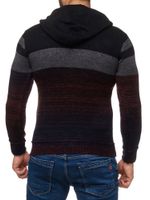 Pull à capuche en maille sportive pour homme, colorblock, avec poche kangourou, référence 13311, bordeaux