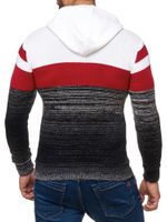 Pull à capuche en maille sportive pour homme, style colorblock, avec poche kangourou, référence 13311 Blanc