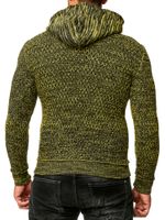 Pull à capuche sportif pour homme, demi-zip, maille texturée, 13323 Jaune