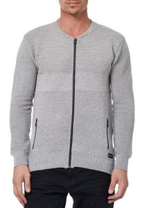 Veste en maille tendance pour homme, style universitaire, sweat-shirt, pull 13337 Gris