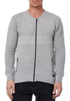 Giacca in maglia da uomo alla moda in stile college, giacca felpa, pullover 13337 Grigio