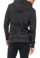 Pull à capuche en maille moderne pour homme, demi-zip, coloris chiné 13345 Noir/Anthracite