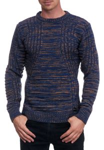 Pull homme moderne en maille texturée, col rond, coloris camel 13361