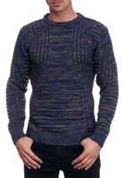 Pull homme moderne en maille texturée, col rond, coloris camel 13361