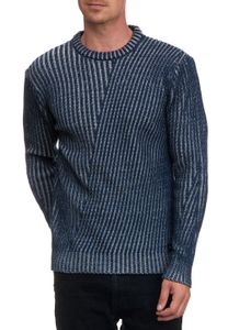 Maglione moderno da uomo in maglia con motivo testurizzato, maglione casual 13364 Petrol