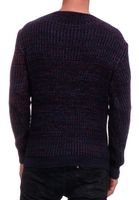 Modischer Herren Oversized Grobstrick-Pullover Sweater 13365 Marine